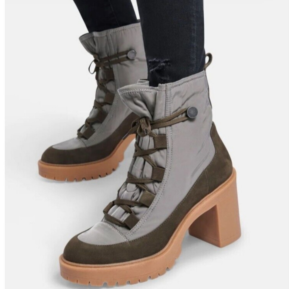 Dolce Vita Celida Lace Up Boots in Olive